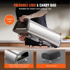 VEVOR 12" Electric Pizza Oven Countertop, Stainless Steel Pizza Maker Machine With Pizza Stone And Spatula, Heats Up To 850°F -Kitchen Appliances GUEST 006c5519 5ccb 465a 9d95 efd8d2c6d236