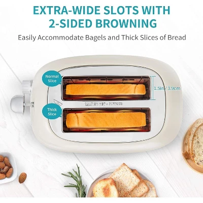 Ultrean Toaster 2 Slice With Extra-Wide Slot For Toasting Bagels, Breads, Waffles & More, Stainless Steel Material,6 Browning Settings 7 Ultrean Toaster 2 Slice With Extra-Wide Slot For Toasting Bagels, Breads, Waffles & More, Stainless Steel Material,6 Browning Settings - Image 7