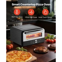 VEVOR Electric Pizza Oven, Smart Pizzas Maker Indoor With 5 Preset, 12-Inch Countertop Pizza Cooker W/ Touch Srceen, 750℉ Max Temp, Silver&Grey 13 VEVOR Electric Pizza Oven, Smart Pizzas Maker Indoor With 5 Preset, 12-Inch Countertop Pizza Cooker W/ Touch Srceen, 750℉ Max Temp, Silver&Grey -Kitchen Appliances GUEST 0242dd5a 00ff 4e0d 925a 62c8f4965cd1