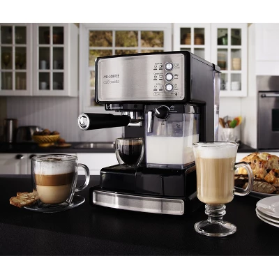 Mr. Coffee® Mr. Coffee Programmable Espresso, Cappuccino, Coffee Maker With Automatic Milk Frother And 15-Bar Pump Stainless Steel Black: ECMP1000 5 Mr. Coffee® Mr. Coffee Programmable Espresso, Cappuccino, Coffee Maker With Automatic Milk Frother And 15-Bar Pump Stainless Steel Black: ECMP1000 - Image 5