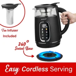 Brentwood 1,100-Watt 1.7-L Cordless Digital Glass Electric Kettle With Tea Infuser -Kitchen Appliances GUEST 03d81241 05d4 4799 95e9 daa2849321d5