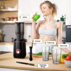 Juicer Machines With 108mm Feed Chute, 45-60 RPM Slow Masticating Juicer With Triple Stainless Steel Filter, 160W Pure Copper Motor, Reverse Function 13 Juicer Machines With 108mm Feed Chute, 45-60 RPM Slow Masticating Juicer With Triple Stainless Steel Filter, 160W Pure Copper Motor, Reverse Function -Kitchen Appliances GUEST 057001e2 cf68 4498 8f47 5c00b1f44f49