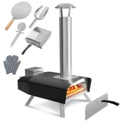 12-Inch Stainless Steel Outdoor Pizza Oven With Wood Pellet And Pizza Stone - Portable Wood Fired Pizza Stove -Kitchen Appliances GUEST 05bfce8f 3a8f 45c5 98f0 811e726113f4