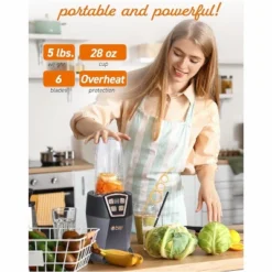 COMMERCIAL CHEF Personal Blender With 3 Modes, 6 Stainless Steel Blades, LED Display -Kitchen Appliances GUEST 05edf5fd 9e52 4d27 afad bb6c3cb54dfe