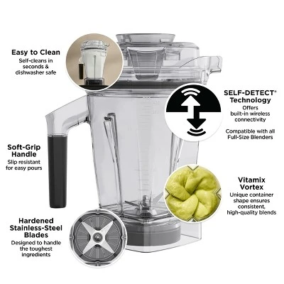 Vitamix Ascent Series 48oz Container: BPA-Free Copolyester, Dishwasher-Safe, Small Blender Accessory, Clear 2 Vitamix Ascent Series 48oz Container: BPA-Free Copolyester, Dishwasher-Safe, Small Blender Accessory, Clear - Image 2