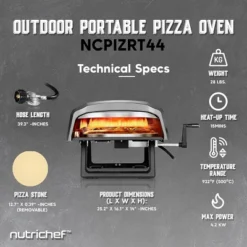 NutriChef 360° Portable Oven With Rotating Pizza Stone - Black -Kitchen Appliances GUEST 0688bfa3 a939 4343 97ce 35fe79ee1bb5