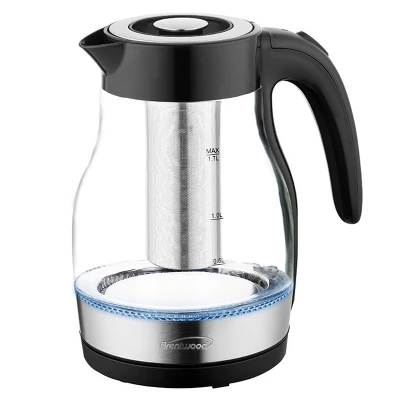 Brentwood Glass 1.7 Liter Electric Kettle With Tea Infuser In Black 1 Brentwood Glass 1.7 Liter Electric Kettle With Tea Infuser In Black