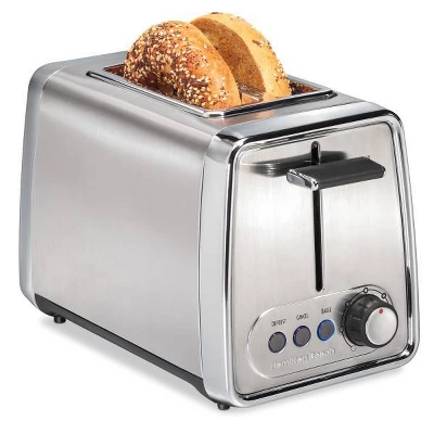 Hamilton Beach Modern Chrome 2-Slice Toaster - 22785: Stainless Steel, Bagel & Defrost Options, Extra Wide Slots 1 Hamilton Beach Modern Chrome 2-Slice Toaster - 22785: Stainless Steel, Bagel & Defrost Options, Extra Wide Slots