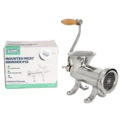Lehman's Clamp-Down Meat Grinder #12, Manual Hand-Cranked Stainless Steel Meat Grinder For Home Use, Easy To Clean And Store