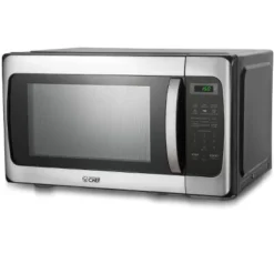 COMMERCIAL CHEF 1.1 Cu Ft Microwave With 10 Power Levels, Push Button Door Lock, Turntable And Digital Controls, Stainless Steel -Kitchen Appliances GUEST 09eabac7 51bf 49fc b114 0e131f2e7315