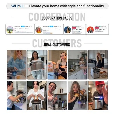 Whall® Stainless Steel Smart Toaster, 4 Slice | Projection Touchscreen, 1.5" Extra-Wide Slots, Digital Timer, Reheat & Defrost, Removable Crumb Tray 1 Whall® Stainless Steel Smart Toaster, 4 Slice | Projection Touchscreen, 1.5" Extra-Wide Slots, Digital Timer, Reheat & Defrost, Removable Crumb Tray