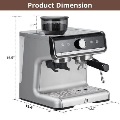 Espresso Machine With Grinder, Barista Espresso Maker With Milk Frother Steam Wand 5 Espresso Machine With Grinder, Barista Espresso Maker With Milk Frother Steam Wand - Image 5