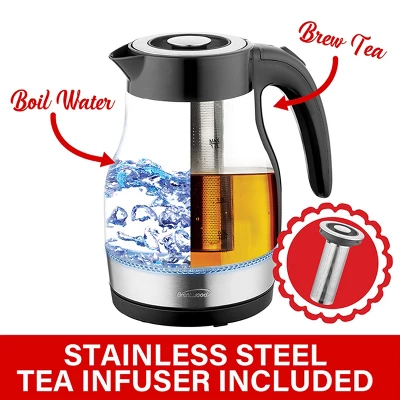 Brentwood Glass 1.7 Liter Electric Kettle With Tea Infuser In Black 5 Brentwood Glass 1.7 Liter Electric Kettle With Tea Infuser In Black - Image 5