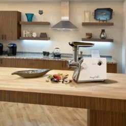 MegaChef Ultra Powerful Automatic Meat Grinder - White: 1200W Food Processor, Stainless Steel, BPA-Free, 16-Cup Capacity -Kitchen Appliances GUEST 0d0faaf7 a03b 4123 9dec 173504234ee9