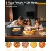 ZACHVO 1700W Electric Pizza Oven, 842°F Max, 90-Second Pizza, 12.6 Inches Stone, 5 Presets, Black