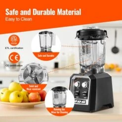 VEVOR Professional Blender, Commercial Countertop Blenders, 68 Oz Jar Blender Combo, Stainless Steel 3 Functions Blender, Black -Kitchen Appliances GUEST 0d798d94 81f8 470d 829f 17310091944a