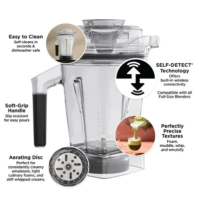 Vitamix Aer Disc Container: 48 Oz Clear Blender Jar, BPA-Free, Dishwasher-Safe, Includes Lid & Food Pusher 2 Vitamix Aer Disc Container: 48 Oz Clear Blender Jar, BPA-Free, Dishwasher-Safe, Includes Lid & Food Pusher - Image 2