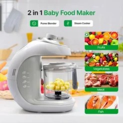NutriChef 2-in-1 Digital Baby Food Maker & Steam Cooker (PKBFB18) - Modern Kitchen Style