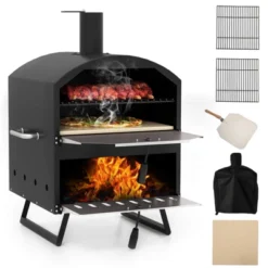 Costway 16" Outdoor Pizza Oven With Stone Peel & Grill Racks Folding Legs And Cover -Kitchen Appliances GUEST 0de80393 1d22 4aca a53d 647c32264999