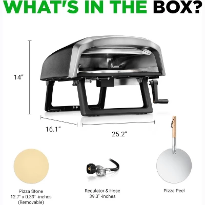 NutriChef 360° Portable Pizza Oven With Rotating Stone (NCPIZRT44.5) - Black 1 NutriChef 360° Portable Pizza Oven With Rotating Stone (NCPIZRT44.5) - Black