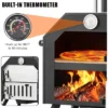 21.5"x12"x28" Wood Fired Pizza Oven Pizza Maker Grill With Waterproof Cover & Fold-up Legs