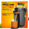 Eurolux Hands-Free Electric Citrus Juicer, Powerful Motor, Easy To Clean, Gray