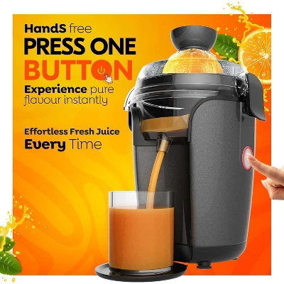 Eurolux Hands-Free Electric Citrus Juicer, Powerful Motor, Easy To Clean, Gray 1 Eurolux Hands-Free Electric Citrus Juicer, Powerful Motor, Easy To Clean, Gray