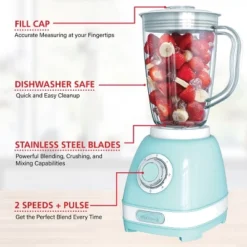 Brentwood JB-330BL 2 Speed Retro Blender In Blue With 50 Ounce Plastic Jar -Kitchen Appliances GUEST 0f1314e3 c6e9 4b3d bb79 ca2d90e619e0