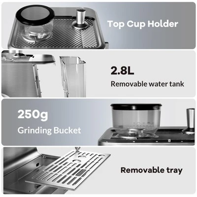 Espresso Machines With Grinder, Professional Automatic Espresso Maker With Milk Frother 4 Espresso Machines With Grinder, Professional Automatic Espresso Maker With Milk Frother - Image 4