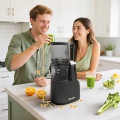 Heynemo Juicer Machines, 5.9" Wide Feed Chute Cold Press Juicer For Whole Vegetable & Fruit, 250W Slow Masticating Juicer Machines