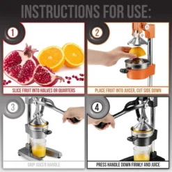 Eurolux Professional Cast Iron Citrus Juicer, Manual Hand Press, Heavy Duty, Stainless Steel Cup, Red -Kitchen Appliances GUEST 113f100b afd4 40bb a7f2 5a0194f9e63d