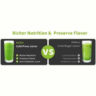 Aeitto Cold Press Juicer Powerful Slow Juicer, Juicer Machine, Dishwasher-Safe, BPA-Free,Large Capacity, High Juice Yield, Silver 5 Aeitto Cold Press Juicer Powerful Slow Juicer, Juicer Machine, Dishwasher-Safe, BPA-Free,Large Capacity, High Juice Yield, Silver - Image 5