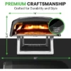 NutriChef Portable Gas-Fired Outdoor Pizza Oven NCPIZOVN.5 - 12" Pizza Stone, 932°F