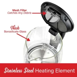 Brentwood 1.79-Qt. Cordless Digital Glass Electric Kettle With 6 Precise Temperature Presets And Swivel Base In Black -Kitchen Appliances GUEST 13f5de4b d731 4513 ac23 a1db1f9ac978