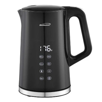 Brentwood 1,100-Watt 1.7-L Cordless Cool-Touch Digital Electric Kettle With Stainless Steel Interior, BTWKT2015DBK In Black 9 Brentwood 1,100-Watt 1.7-L Cordless Cool-Touch Digital Electric Kettle With Stainless Steel Interior, BTWKT2015DBK In Black - Image 9