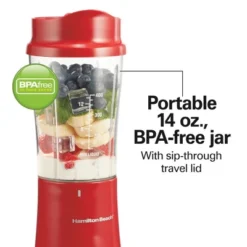 Hamilton Beach SingleServe Blender 51101RV: Personal Blender, 14 Oz Capacity, 175W, Dishwasher-Safe, Red -Kitchen Appliances GUEST 1483eb9f 7796 4897 945d 0690e46a5ed5