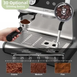 Espresso Coffee Machine 20 Bar With Built-In Grinder & Steam Wand 9 Espresso Coffee Machine 20 Bar With Built-In Grinder & Steam Wand -Kitchen Appliances GUEST 1493b996 b8f8 4424 b873 3ea57f94acb9