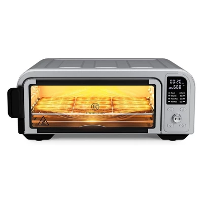Kitchen Elite 8 In 1 Digital Toaster Oven Air Fryer Combo With Touch Panel And 12 Inch Pizza Capacity, Stainless Steel, Silver 6 Kitchen Elite 8 In 1 Digital Toaster Oven Air Fryer Combo With Touch Panel And 12 Inch Pizza Capacity, Stainless Steel, Silver - Image 6