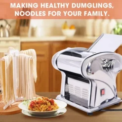 Electric Pasta Maker Noodle Dough Roller Cutter Thickness Adjustable Stainless Steel 110V 135w 2 Blades Type 1.5mm Round Noodle+4mm Flat Noodle -Kitchen Appliances GUEST 158d0077 34dc 4b6e 8ff6 52d8acef4cec