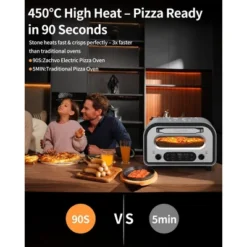 ZACHVO 1700W Electric Pizza Oven, 842°F Max, 90-Second Pizza, 12.6 Inches Stone, 5 Presets, Black 9 ZACHVO 1700W Electric Pizza Oven, 842°F Max, 90-Second Pizza, 12.6 Inches Stone, 5 Presets, Black -Kitchen Appliances GUEST 166e7100 f601 4540 a428 89bcc18fe724 1