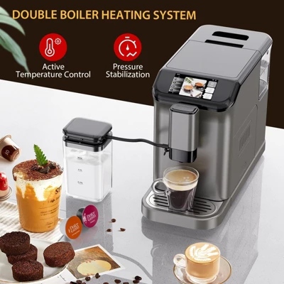 Jojoka Espresso & Cappuccino Maker With Burr Grinder And Milk Frother, 20 Bar Automatic Coffee Machine With TFT Touch Display,7 One-Touch Drinks 6 Jojoka Espresso & Cappuccino Maker With Burr Grinder And Milk Frother, 20 Bar Automatic Coffee Machine With TFT Touch Display,7 One-Touch Drinks - Image 6
