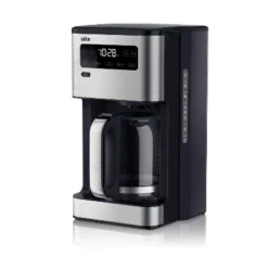 Braun PureFlavor 14c Drip Coffee Maker - Black: 1200W, 14 Cup Capacity, Automatic Shut-Off, Glass Carafe, Warming Plate