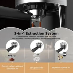 Kismile 20 Bar Espresso Machine Semi-Automatic, Professional Coffee Maker With Milk Frother Steam Wand & 45OZ Removable Water Tank