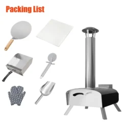12-Inch Stainless Steel Outdoor Pizza Oven With Wood Pellet And Pizza Stone - Portable Wood Fired Pizza Stove -Kitchen Appliances GUEST 1d1cc7a8 6a72 4c9f a884 3c859117b7c5