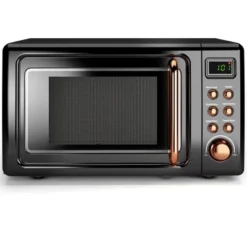 Costway 0.7Cu.ft Retro Countertop Microwave Oven 700W LED Display Glass Turntable Green/Black/Rose Gold/White -Kitchen Appliances GUEST 1d8fa0f2 778e 475f a9ae 10c3075176e0