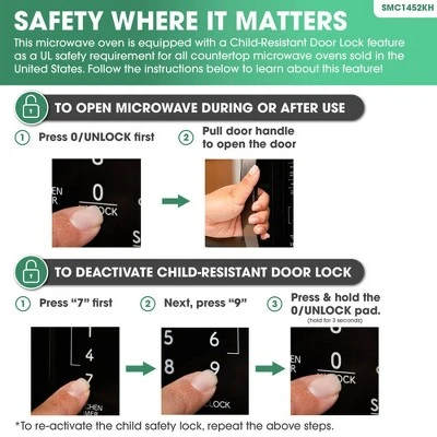 Sharp SMC1452CH 1.4 Cu. Ft. Black Stainless Countertop Microwave 4 Sharp SMC1452CH 1.4 Cu. Ft. Black Stainless Countertop Microwave - Image 4