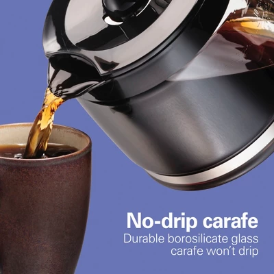 Hamilton Beach 12C Coffee Maker 46200: Drip Coffee Machine, 12 Cup Capacity, Electric, Dishwasher-Safe, Black 2 Hamilton Beach 12C Coffee Maker 46200: Drip Coffee Machine, 12 Cup Capacity, Electric, Dishwasher-Safe, Black - Image 2