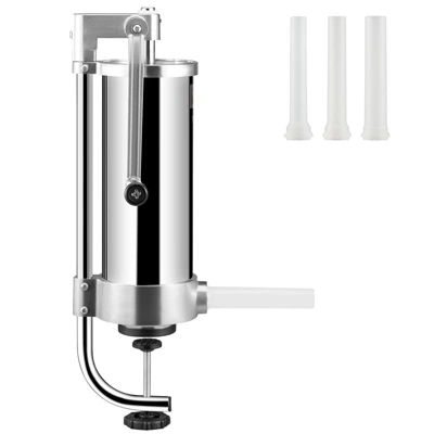 VEVOR Sausage Stuffer, 5LBS/3L Capacity, 304 Stainless Steel Vertical Sausage Stuffer, Sausage Filling Machine With 3 Stuffing Tubes, Silver 8 VEVOR Sausage Stuffer, 5LBS/3L Capacity, 304 Stainless Steel Vertical Sausage Stuffer, Sausage Filling Machine With 3 Stuffing Tubes, Silver - Image 8