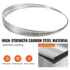 VEVOR Band Saw Blade, 82.3x0.63x0.02 Inch, 5 PCS/Pack Meat Bandsaw Blades For Replacement, Carbon Steel Blade, Silver -Kitchen Appliances GUEST 22362bbe 71b5 4208 8d41 0214cb505221