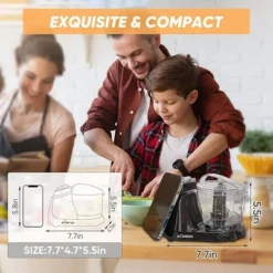 Aemego Mini Food Processor 12oz Meat &Vegetable Electric Food Chopper Black -Kitchen Appliances GUEST 22602a65 0f2f 404c 8a1d 4f1584135140